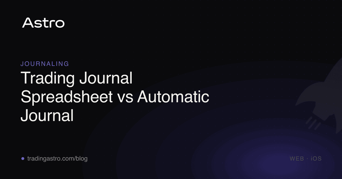 Trading Journal Spreadsheet vs Automatic Journal, from the Astro trading journal blog
